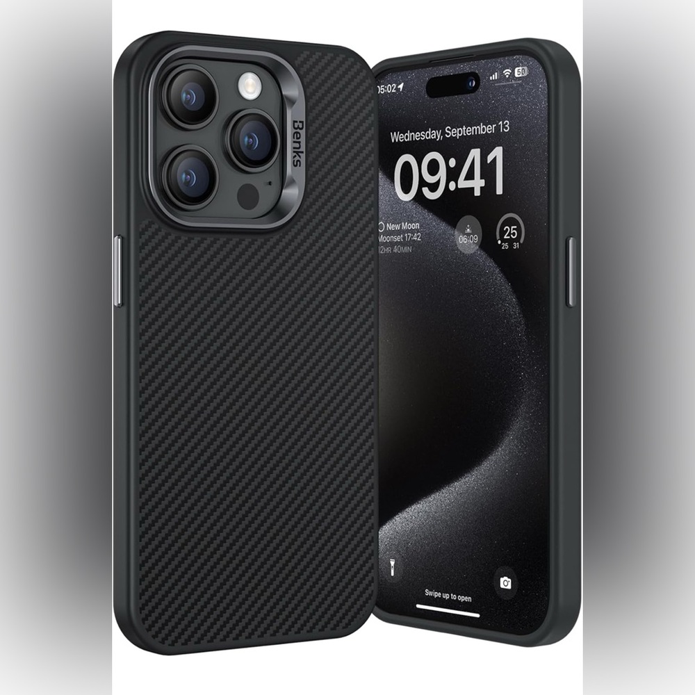 BENKS Magnetic Case for iPhone 15 Pro, Built with Dupont Kevlar